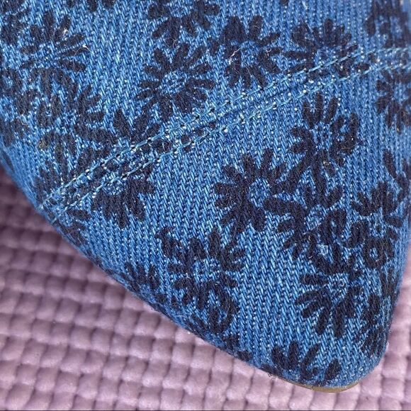 Tommy Hilfiger Naria 3 Floral Denim D’Orsay Ballet Flats Blue 6 - Picture 7 of 11